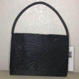 Satin evening bag with beads